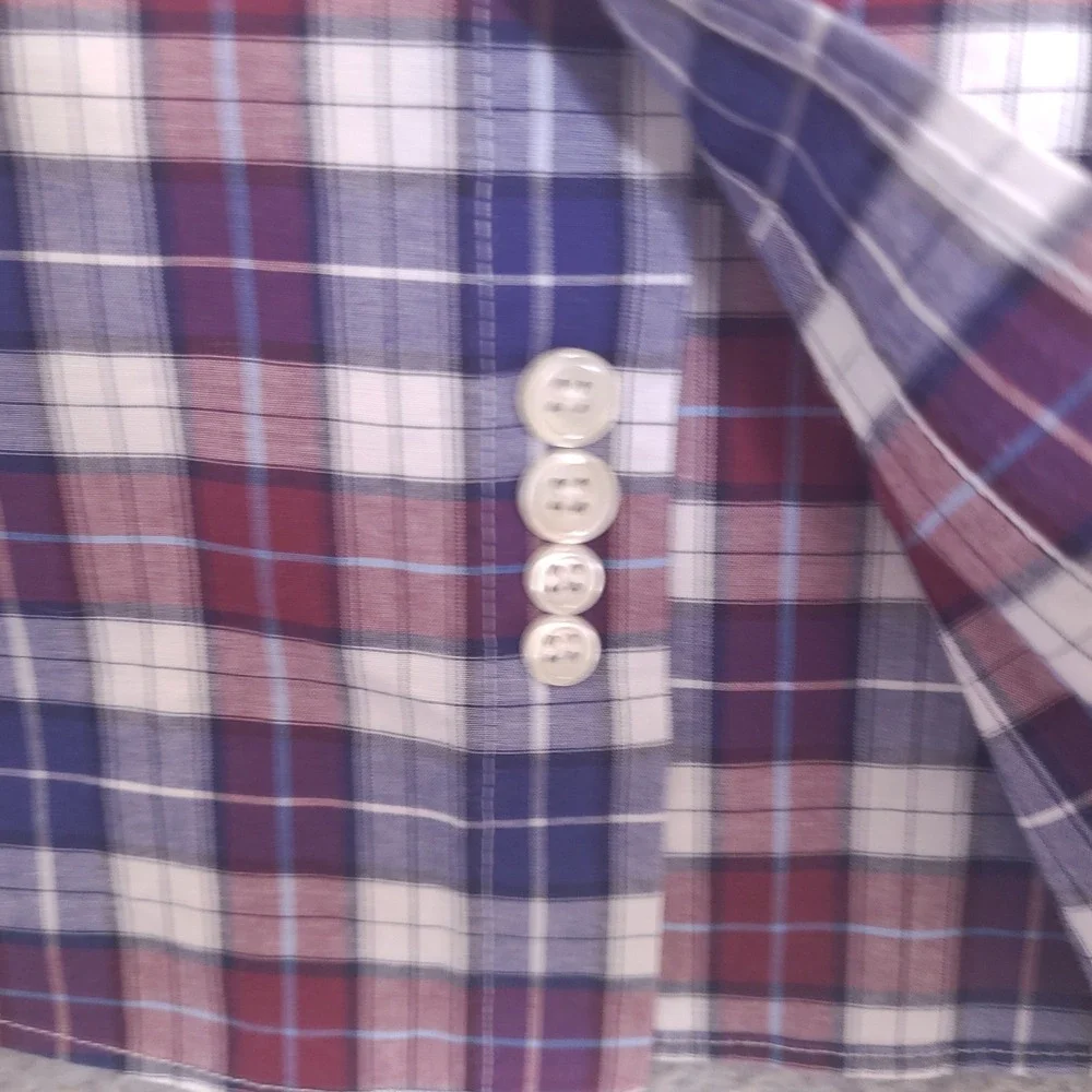 Croft & Barrow Shirt Mens 16.5 34/35 XL Plaid Classic Fit True Comfort‎